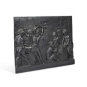 AFTER ALBERT-ERNEST CARRIER BELLEUSE, A LARGE CAST IRON PLAQUE, ALLEGORY OF INDUSTRY