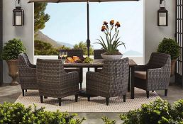 Athena collection 7 piece dining set in cast complete