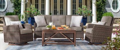 Fremont collection four-piece deep seating set in slate lifetime kayak sunbrella offset cantilever u