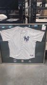 Derek Jeter signed jersey framed with cards