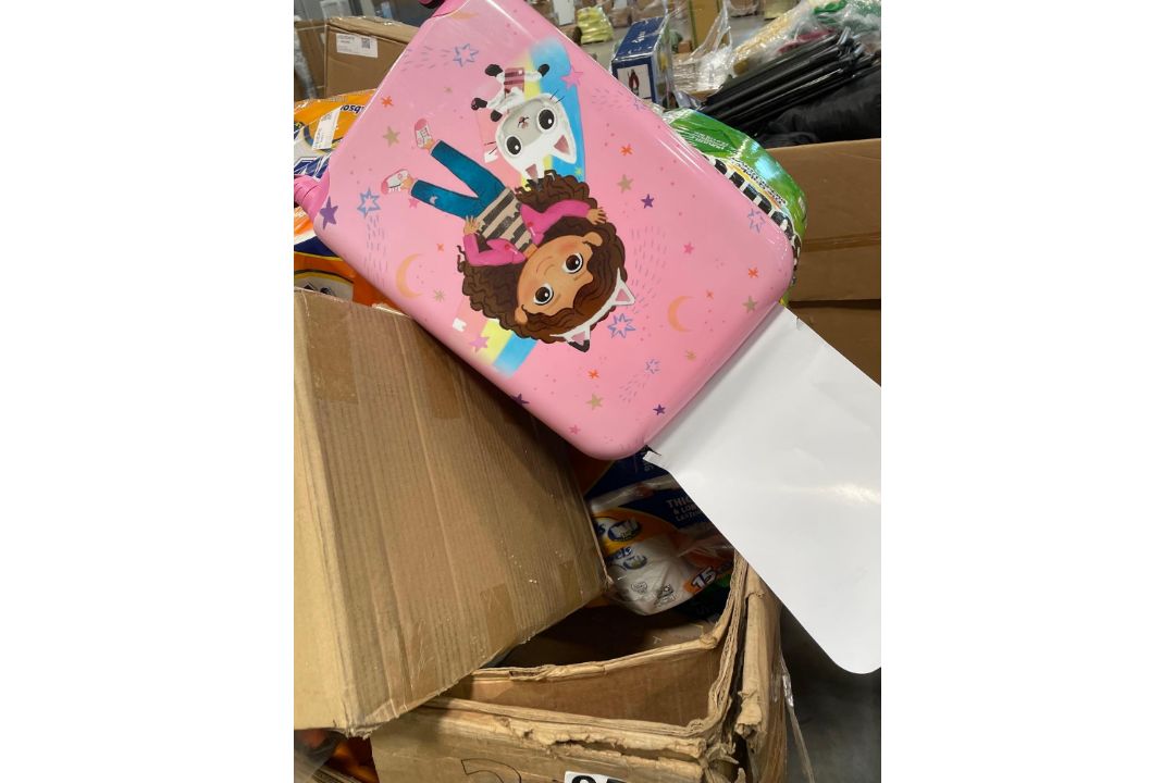 big box store in box: bounter, Coffee creamer, Dog treats, suitcase, towels, Cups, plates, wagon, an - Image 2 of 8