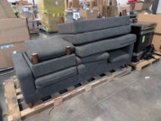 Kristen Fabric Reversible Sectional with Storage Ottoman, customer return out of box