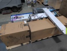 Rug, tv mount, Kenmore elite Pet Vac, customer return, Nativity Decor, Shark vac and more