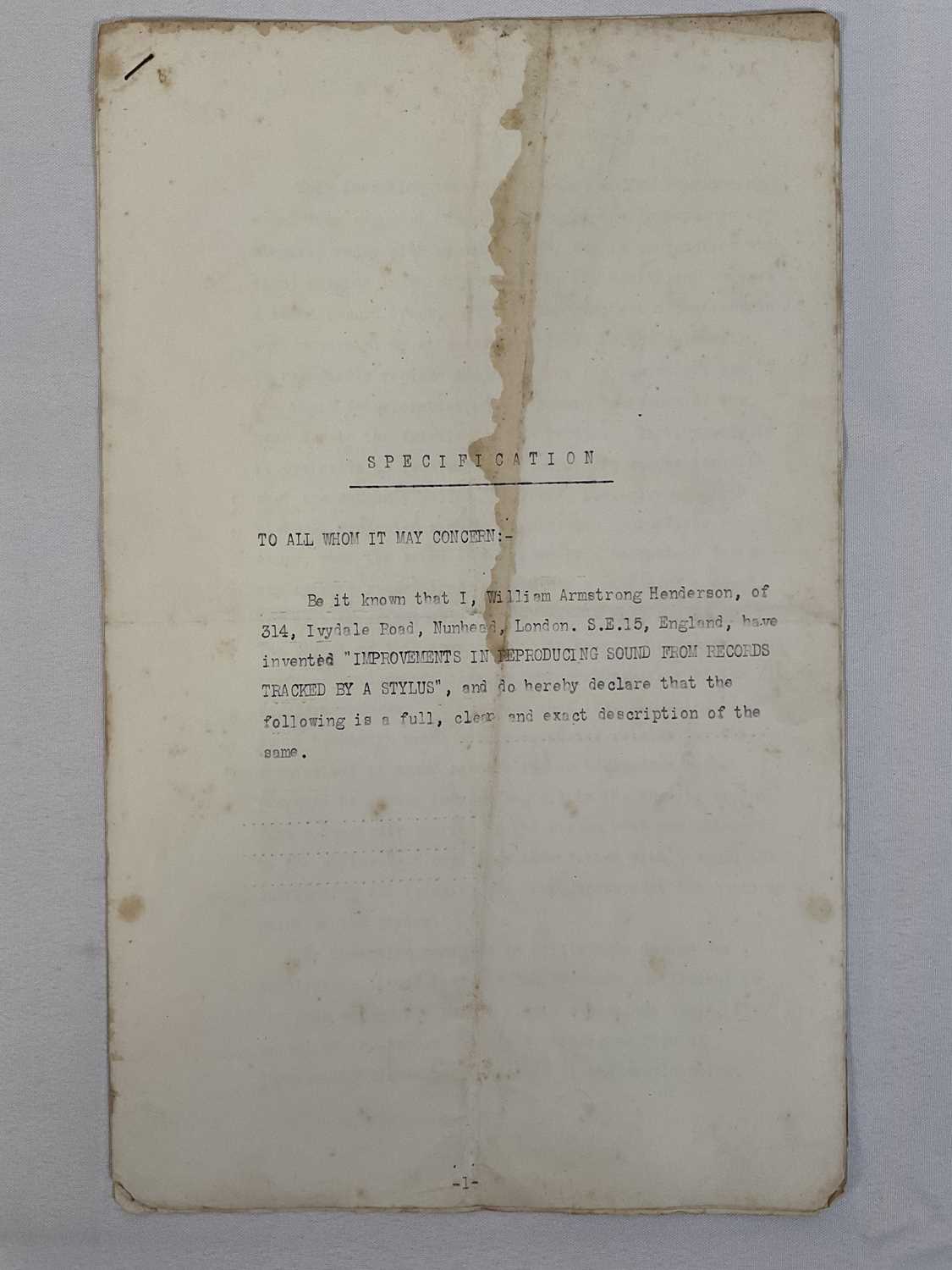 A collection of patents and related documents about the invention of improved sound recording - Image 5 of 12