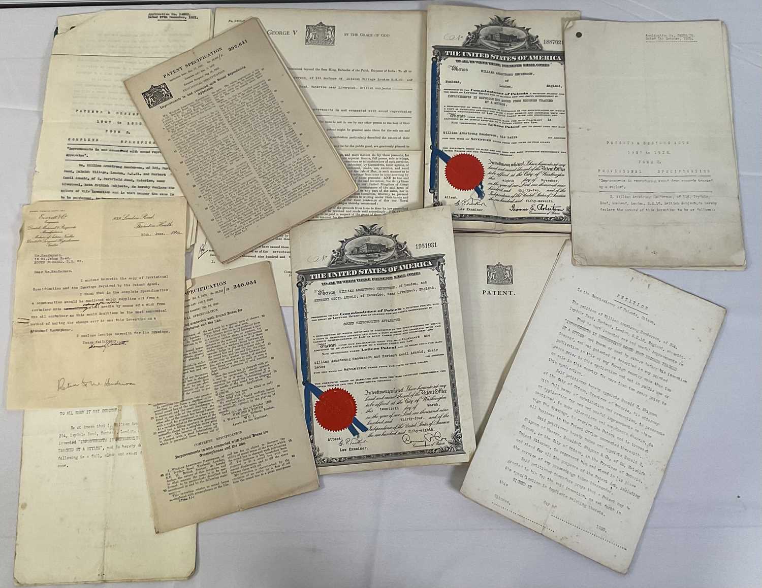 A collection of patents and related documents about the invention of improved sound recording