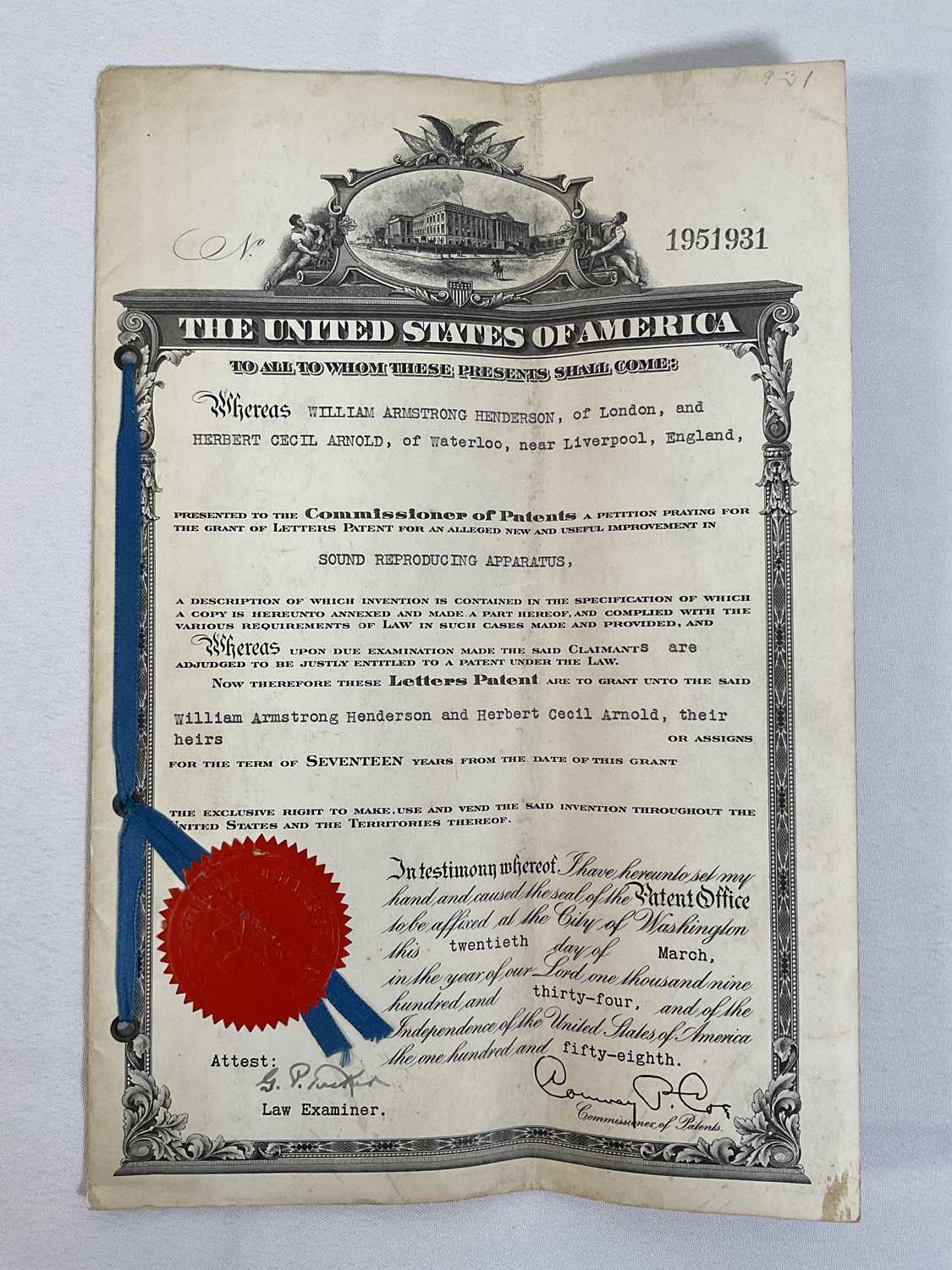 A collection of patents and related documents about the invention of improved sound recording - Image 9 of 12