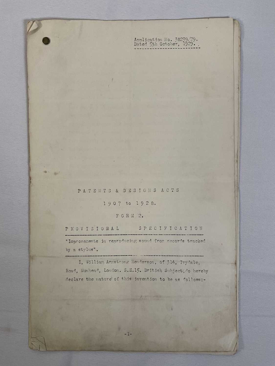 A collection of patents and related documents about the invention of improved sound recording - Image 4 of 12