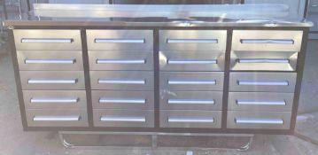 Unused 2024 7FT Work Bench with 20 Drawers