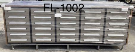 Unused 2024 10 FT Work Bench with 30 Drawers