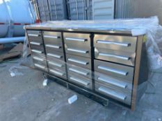Unused 2024 7FT Work Bench with 20 Drawers