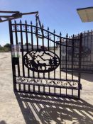 Unused 2024 Greatbear 14ft Bi-Parting Iron Gate w/ Deer artwork at center
