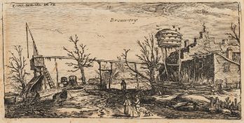 E. VELDE (1587-1630), Landschaft mit Brauerei, um 1615, Rad. Barock Architektur
