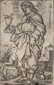 H. BEHAM (1500-1550), Johannes, Tafel 4 aus Die Zwölf Apostel, um 1545, KSt.