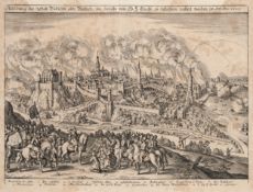 Nach MERIAN (*1593), Belagerung von Bautzen, um 1620, KSt. Barock Militär