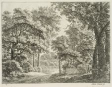A. WATERLOO (1609-1676), Waldstück mit gestutzten Bäumen, um 1650, Radierung