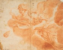 G. RENI (1575-1642) Umkreis, Engel mit Weihrauchgefäß, Rötel Renaissance Religiö