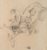 F. BAROCCI (1526-1612) zug., Schwebende Figur mit Muschel, Kreide Renaissance
