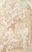 Nach MARATTA (*1625), Tod des Josef, nach 1676, Kreide Barock Religiös 1650-1699
