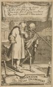 Unbekannt (18.Jhd), Memento Mori, Alter Mann und Tod, um 1712, Kupferstich