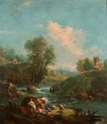 Antonio Diziani (Venezia 1737 Ã 1797) - Dipinti / River landscape with shepherds at rest