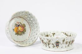 Two polychrome majolica candy baskets Antonibon manufacture, Nove, 1760-1770 circa