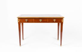 Mahogany wood center desk, stamped L. Moreau France, Luis XVI, late 18th century