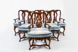 Suite of six walnut chairs Venice, circa 1760