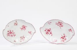 Pair of purple monochrome porcelain dishes Ginori Doccia manufacture, 1790 circa
