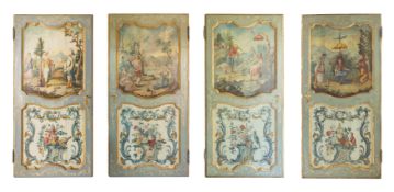 Four painted and partially gilded wooden doors Sicily, 18th century