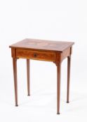 Bois de rose and bois de violette veneered and inlaid small center desk Genoa, late 18th century