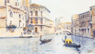 Luigi Lanza - Dipinti / Venice, gondoliers at the Ponte delle Guglie