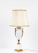 Opal glass and golden bronze table lamp 19th century