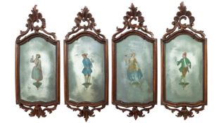 Four carved wooden mirrors Venice, circa 1760