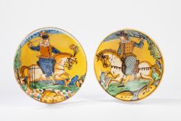 Two majolica plates Montelupo manufacture, late 16th/early 17 century