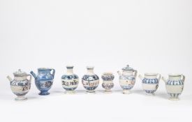 Five chevrettes, one albarello and two majolica bottles mainly Veneto, 18th-19th century