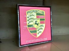 Illuminated Square Garage Sign - Porsche - NO RESERVE