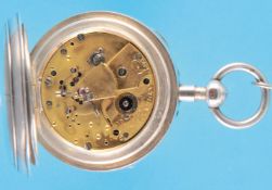 A large, heavy silver pocket watch with chronometer escapement and 1/8 repeater, sign. Parkinson Lon