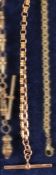 Golden pocket watch chain with ornate links
