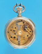 Rare silver pocket watch with automatic winding and power reserve, English, circa 1880