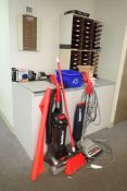 Lot of (2) Upright Vacuum Cleaners, Label Printer, etc.