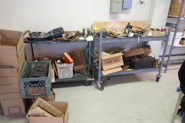 Lot of (2) 2-Tier Carts w/Asst. Hand Tools, Machine Parts, etc.