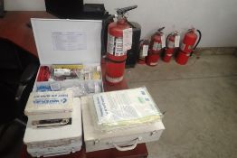 Lot of Asst. First Aid Kits and (5) ABC Fire Extinguishers.