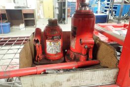 Lot of 20-Ton and 12-Ton Hydraulic Bottle Jacks.
