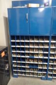 Barnes Shop Cabinet w/2-Door Overhead Cabinet and Contents inc. Bolts, Nuts, Washers, etc.