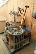 Lot of Bike Parts, Baskets, Parts Cabinet, etc.