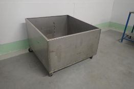 Mobile Stainless Steel 4'x4' Bin.