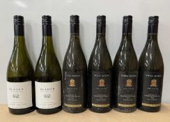 Eleven assorted New World white and rose wines