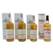 Benriach, 3x 10 year old bottlings, and 1x 16 year old