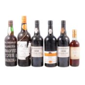 Assorted bottles of port, Madeira, and dessert wine