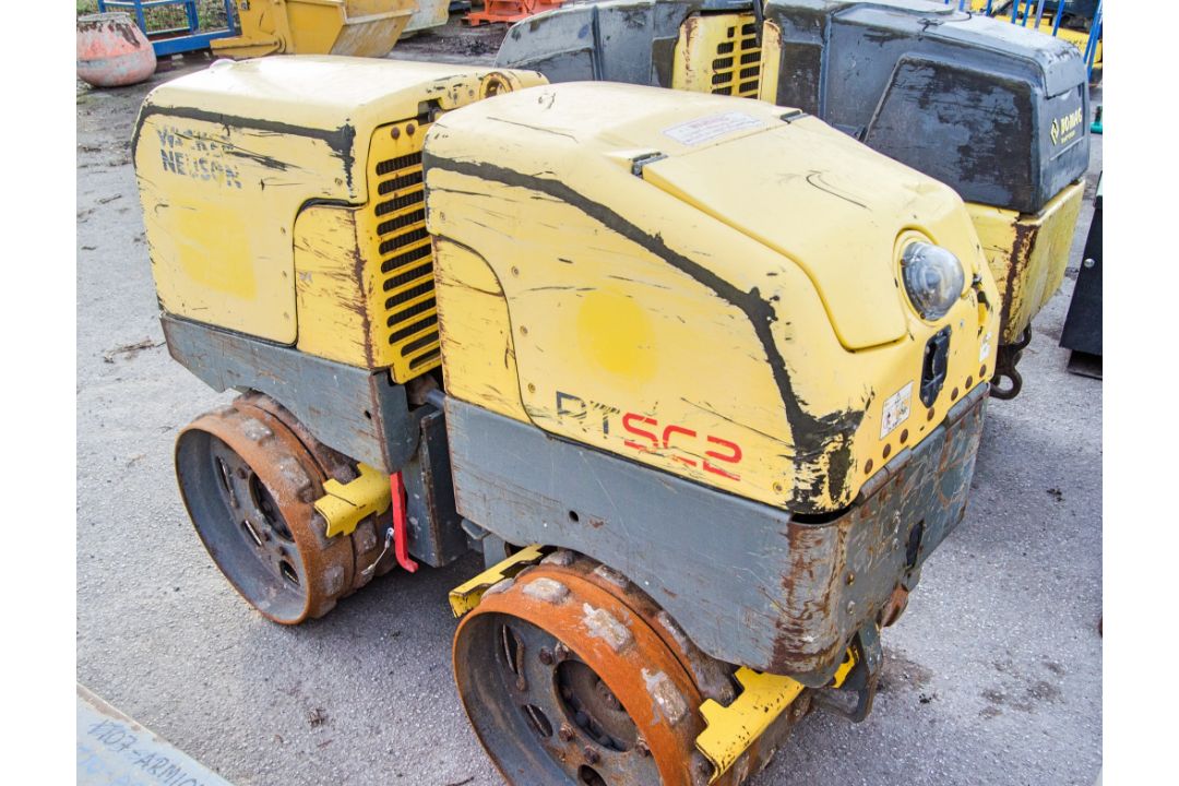 Wacker Neuson PTSC2 diesel driven double drum trench roller c/w remote control - Image 4 of 7